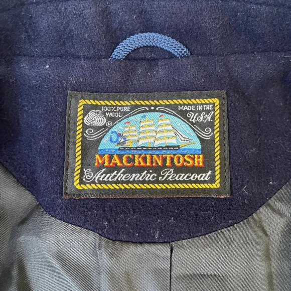 Mackintosh 100% Pure Wool Navy Authentic Peacoat Coat Women’s Sz M/L Sailor READ - Picture 3 of 14